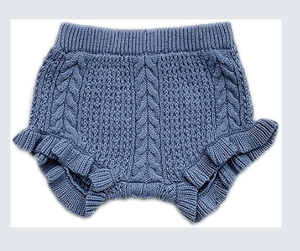 Pantalones cortos con volantes coloridos personalizados para bebés, bombachos de punto para la Infancia, bombachos sueltos, ropa de punto con volantes de trigo para niñas, ropa de algodón - Product Image 2