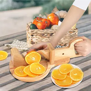 custom Wooden Blade With Safety Lock Dried Meat lychee Sausages carrot slicer