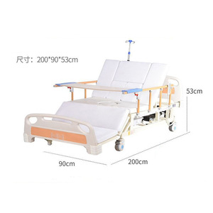Lit d'hôpital électrique 200x90x53cm avec fonction de rotation pour soins aux personnes âgées - Product Image 1