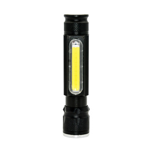 Cob Flashlight Adjustable Focus Magnetic Led Work Light <b>6V</b> Dry <b>Battery</b> Brushed Aluminum Body - Product Image 3