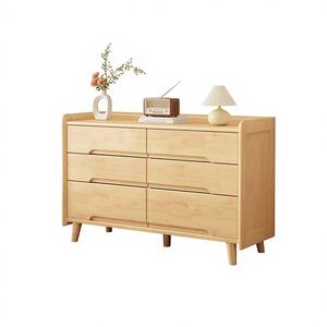 Armoire de rangement moderne en bois massif nordique pour chambre à coucher et salon, murale, grande capacité - Product Image 2