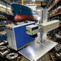 Graveur laser à fibre divisée CNC à refroidissement par air, haute précision 0,001 mm, portable, de table, 20W, nouvelle compatibilité étendue, pour métal, gravure de logos