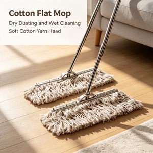 Wooden Pole Duster Mop Cotton Thread Dust Mop Water Absorbing Cleaning Mop for Household Hotel - Product Image 4