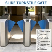 Torniquete de Velocidad con Indicador LED, Lector de Tarjetas, Acero Inoxidable, Anti-Embutidos, para Control de Acceso en Entradas de Edificios de Oficinas