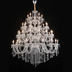 Extra Large Crystal Chandelier Lighting Top Grade K9 Crystals Hotel Large Lights For Villa Foyer 110v-220v Luxury 3/4 Layers