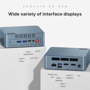 Mini PC BOSGAME E2 con AMD <span class=keywords><strong>Ryzen</strong></span> 5 <span class=keywords><strong>3500U</strong></span> (hasta 3.7GHz), 16GB DDR4, 512GB NVMe SSD, Pantalla Triple 4K a través de Doble USB-C, WiFi 5, BT 5.0 - Product Image 5