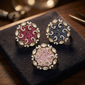 Luxury Floral Cluster <b>Statement</b> <b>Ring</b> Colorful Crystal Encrusted Cocktail <b>Ring</b> Elegant Women Party Wedding Fashion Jewelry - Product Image 1