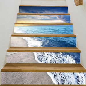 Autocollants d'<span class=keywords><strong>escalier</strong></span> de plage de palmier d'été 3D pour la décoration d'<span class=keywords><strong>escalier</strong></span> de maison d'hôtel - Product Image 2