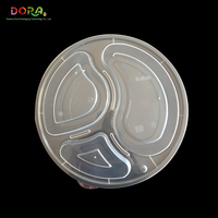 Conteneur jetable biodégradable en plastique noir Dora avec couvercle 1000 ml pour restaurant, restauration rapide, boîtes à lunch