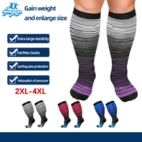Bas de compression épaissis grande taille à haute élasticité pour l'exercice et le fitness, chaussettes de compression les plus vendues