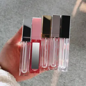 7ml Offre Spéciale LED argent noir blanc dégradé clair lipgloss tubes avec lumière et miroir maquillage emballage baguette Lipgloss conteneur