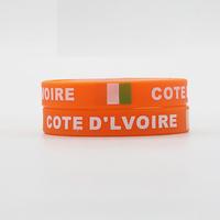 Bracelet en silicone motif drapeau de la Côte d'Ivoire, Coupe d'Afrique, bracelet de sport en caoutchouc lumineux, bracelet de motivation en silicone