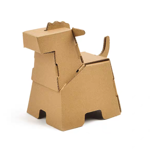 Jeune arbre coloriage monocouche E <span class=keywords><strong>carton</strong></span> ondulé assemblé château dinosaure réservoir Puzzle 5 7 ans bricolage modèle 3D Jigsaw jouet - Product Image 5