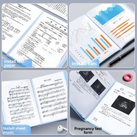 Classeur de présentation A4 à 30 pochettes, en plastique transparent, organiseur de documents, classeur pour le bureau, l'école, les fournitures de papeterie
