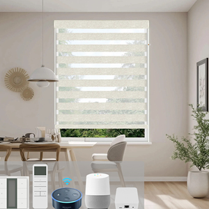 Persianas Zebra Simples Personalizadas SAMADHI para Oficina y Hogar, Persianas Enrollables Eléctricas, Diseño Vertical, Material de Poliéster para Ventanas Francesas - Product Image 1