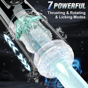 Juguetes sexuales masculinos bomba de pene máquina de entrenamiento con 7 succión vibratoria empuje giratorio lamiendo masturbador para hombres masaje de pene - Product Image 4