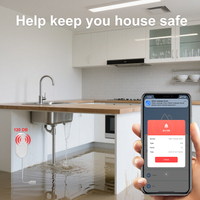 Tuya WIFI Smart Home Cuisine Capteur de fuite d'eau 120 Db Alarme de fuite d'eau forte Détecteur de sol pour un usage domestique