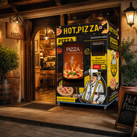 Distributeur automatique de pizzas intelligent en acier inoxydable pour extérieur, commercial, en libre-service, écran tactile 55 pouces, système d'exploitation Android, capacité de 45 articles