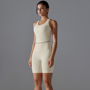 <span class=keywords><strong>Pantaloncini</strong></span> <span class=keywords><strong>da</strong></span> ginnastica sportivi estivi <span class=keywords><strong>da</strong></span> <span class=keywords><strong>donna</strong></span> Sexy <span class=keywords><strong>attillati</strong></span> <span class=keywords><strong>e</strong></span> senza maniche <span class=keywords><strong>pantaloncini</strong></span> <span class=keywords><strong>da</strong></span> Yoga con Lifting a tinta unita Plus Size - Product Image 4