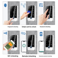 Contrôle d'accès intelligent par empreinte digitale, étanche IP65, déverrouillage à distance via l'application Tuya, lecteur de carte NFC et de mot de passe pour bâtiments et bureaux, lecteur magnétique