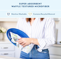 Essuie-tout en microfibre à séchage rapide, motif gaufré, personnalisé, imprimé sur mesure, pour la cuisine et le nettoyage domestique