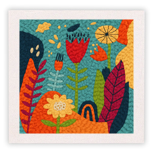 <span class=keywords><strong>Kit</strong></span> de broderie au point piqué, tous les matériaux inclus, ensemble de couture carré tendance 25x25cm à prix avantageux - Product Image 1