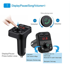 Dropshipping sản phẩm 2024 tự động đài phát thanh âm nhạc Adapter kép USB Hands miễn phí Kit Car Charger MP3 máy nghe nhạc FM Transmitter BT Loa - Product Image 4