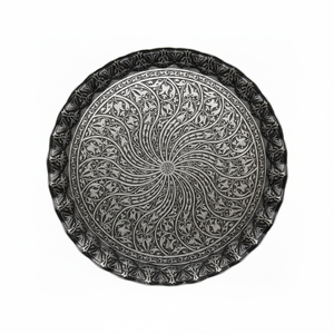 Bandeja redonda de hierro para servir té, mesa de comedor decorativa, bandeja superior para el hogar y la Oficina - Product Image 1