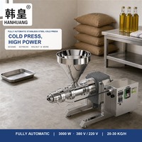 Presse à huile à froid entièrement automatique Hanhuang 3000W haute puissance en acier inoxydable SC50 pour sésame, soja, noix 380V/220V 50Hz 3P+N