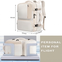Sac à dos pour articles personnels de compagnie aérienne, sac de voyage extensible avec 3 cubes de rangement, bagage résistant à l'eau approuvé par la TSA