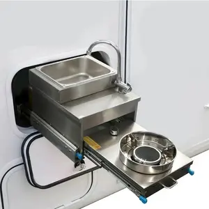 Saving-Space Pull-Out One-Piece Kitchen For Motorhome Portable Dwelling Water Houses With Sink Faucet LPG Gas Hob Workbench