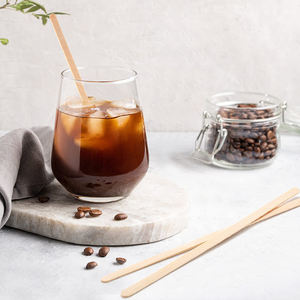 Agitadores de cóctel de madera de abedul grueso Natural 5,5 envueltos individualmente biodegradables de 100% pulgadas Premium - Product Image 4