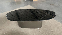 Table basse moderne en verre avec cadre en marbre pour le salon