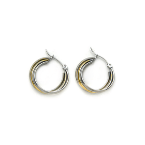 Boucles d'oreilles créoles tendance E275-E116-0526JG - Product Image 2
