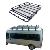 Porte-bagages universel en acier pour SUV avec fixation sur gouttière, panier de toit robuste en métal avec support pour éclairage LED