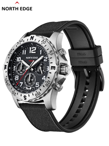 Reloj Inteligente DF NORTH EDGE MACH2 con Caja de Acero Inoxidable, Cronógrafo de Tres Ojos, Carga Solar, Visión Nocturna Clara, Seguro e Impermeable - Product Image 1
