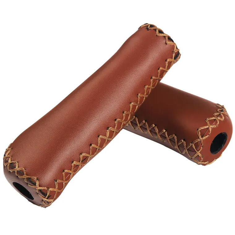 Classic Bike Grips Retro Bicycle Handlebar Bicycle Really Brown Leather Grips Bicycle