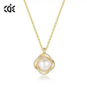 CDE YN0958 Minimalista Jóias De Prata 925 Nstural Freshwater Pearl Necklace Para As Mulheres 14K Gold Fresh Water Pearl Necklace