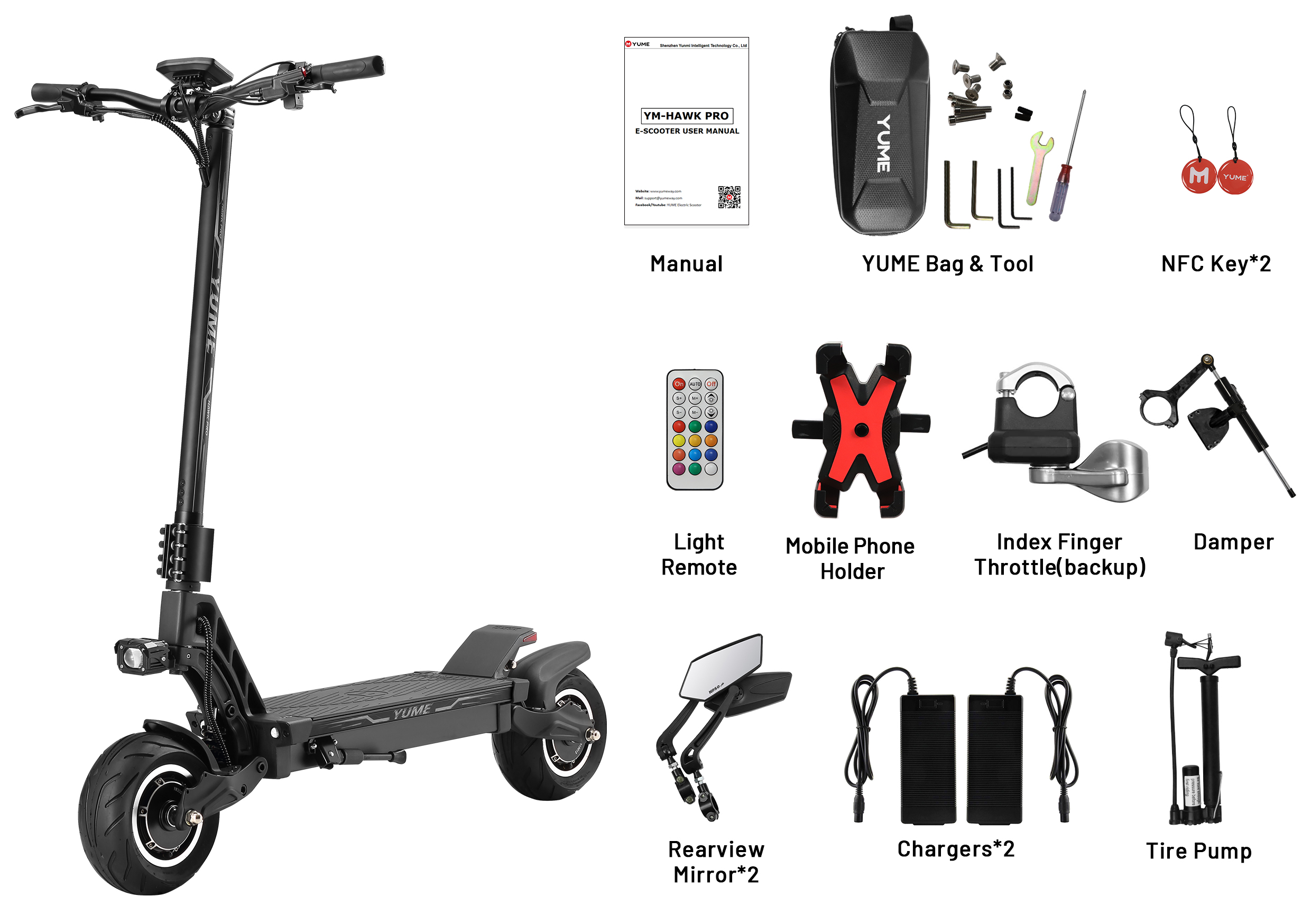 motoest【YUMICO】他3点セット YUME HAWK Electric Scooters - Smart, Fast, and Reliable