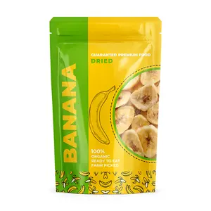 定制印刷立式袋设计，用于香蕉和椰子片包装塑料食品袋