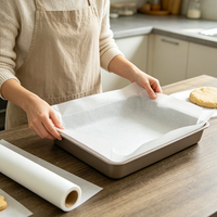 Papier sulfurisé double face non blanchi avec revêtement en silicone, format personnalisé, haute résistance à la chaleur, pour gâteaux, sandwichs et biscuits