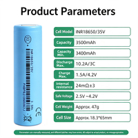 Prix de gros usine – Cellules de batterie cylindriques rechargeables au lithium-ion 18650 35V 3.7V 3500mAh 10.2A pour trottinettes électriques