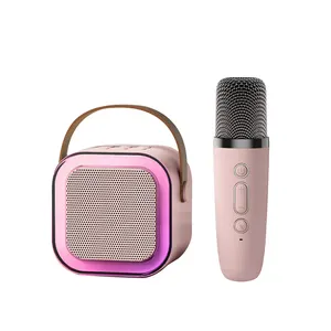 K12 Wireless Karaoke Speaker Mini Karaoke microphone RGB Light For Kids Gifts Home singing Outdoor