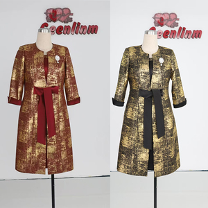 Manufacturer Direct Sales Ladies Long <b>Jacket</b> Suits African Fashion Church Dresses Plus Size 2 Piece Sets for Women - Product Image 1