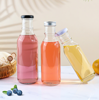 Bouteilles en verre rondes avec bouchon à vis personnalisé, logo sur mesure, vente en gros, 5 oz, 12 oz, 500 ml, avec couvercle noir pour les boissons