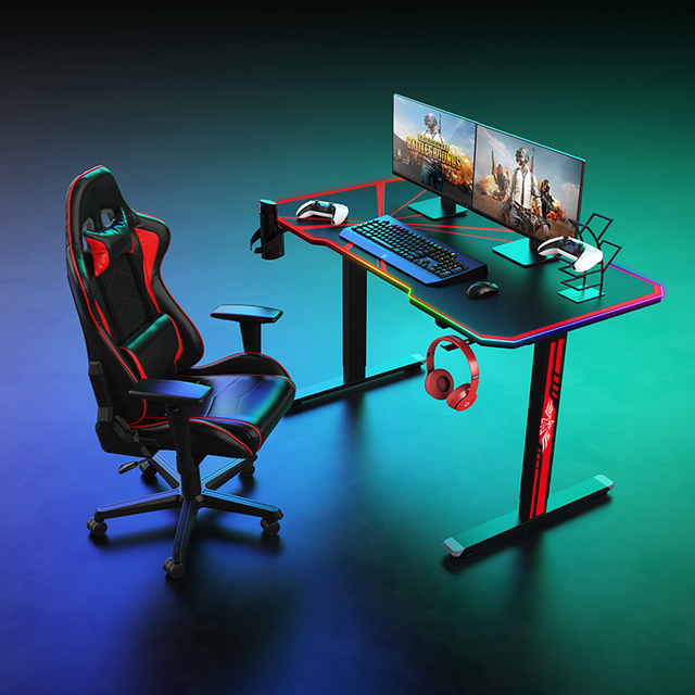 Height Adjustable Desk With MousePad Manufacturer Custom Simple Standing Gaming Desk Office PC Stand up Desk