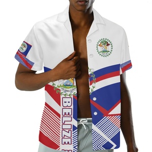 Factory <span class=keywords><strong>Outlet</strong></span> Precio bajo Impresión a pedido Diseño personalizado de Belice Verano Refrescante Playa Hawaiana Camisa suelta de gran tamaño para hombres - Product Image 2