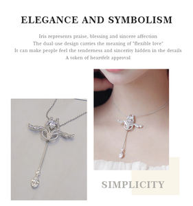 ALICE S925 실버 디자이너 앨리스 플라워 브로치 펜던트 지르콘 목걸이 여성 패션 고급 주얼리 - Product Image 3