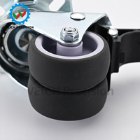 Roulettes robustes en plastique pour meubles, capacité de charge 362,87 kg, roues pivotantes silencieuses avec frein, protection du sol, chariot à meubles durable, argent