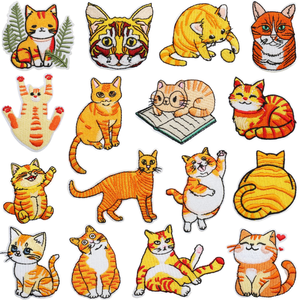 High Quality Yellow <b>Cat</b> Patch Cute Iron-on Embroidery <b>for</b> <b>Clothes</b> <b>for</b> Hats Made of Polyester Felt - Product Image 1